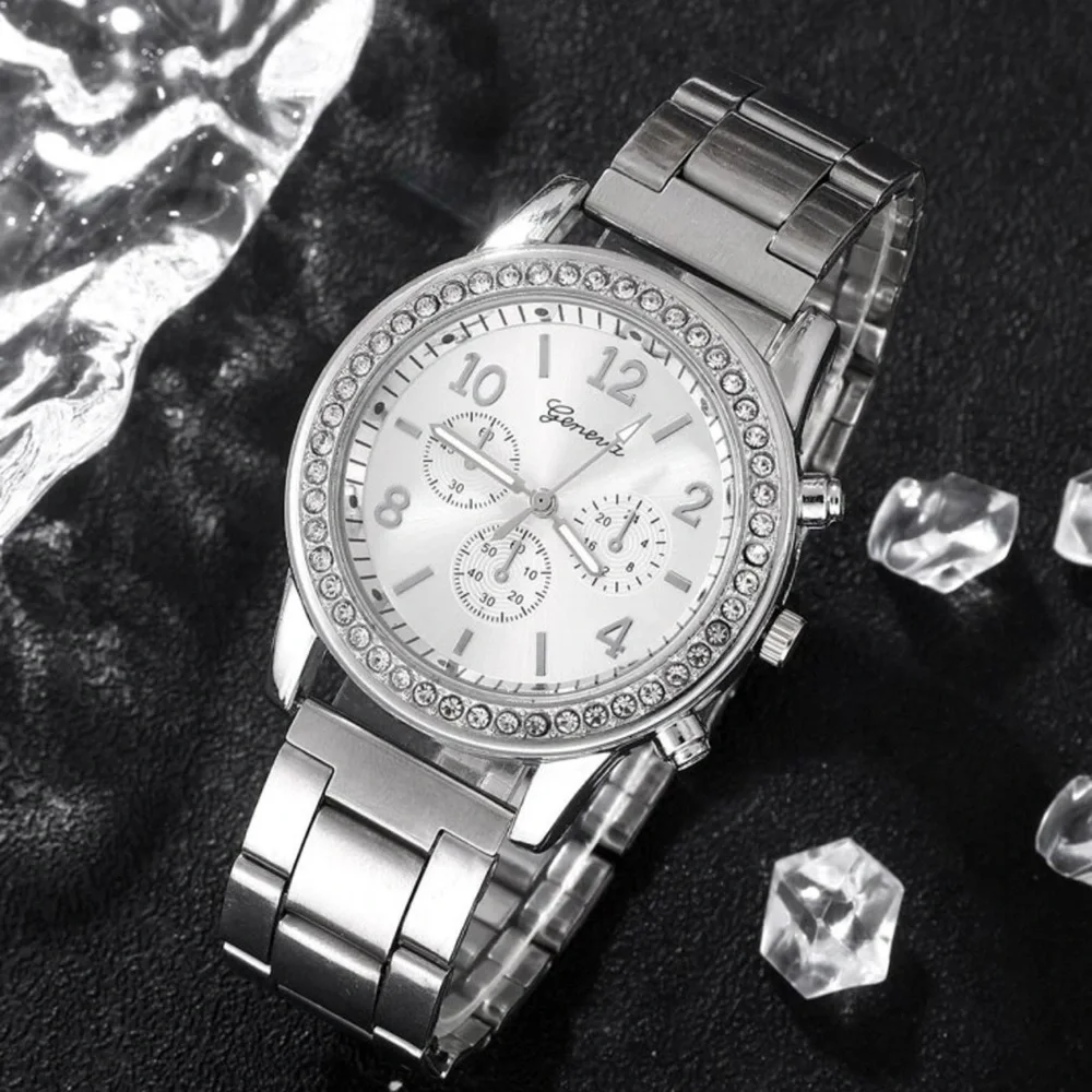 Men’s Fashion Jewelry Stainless Steel Watch And Bracelets All Stainless.☑️